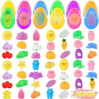 Photo 1 of Alldriey 48 Pack Easter Basket Stuffers for Kids, Mini Mochi Squishy Squishies Toys Filled Easter Gifts Eggs, Sensory Toys Party Favors for Boy Girl Toddler