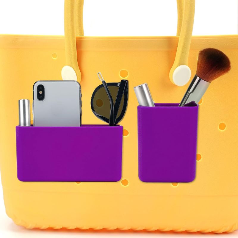 Photo 1 of 2 PACK- DABASHAN 2pcs Storage Holder for Bogg Bag, Accessories for Bogg Bags Original X Large,Compatible with Bogg Bag Beach Tote Bag (Purple) 