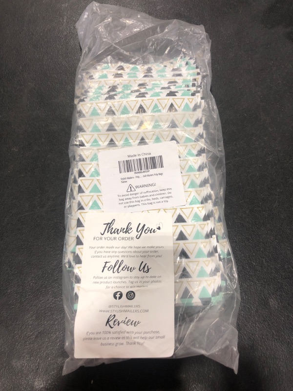 Photo 2 of Stylish Mailers - Poly Mailers 6x9- 100 Pack - Shipping Bags for Clothing - Mailing Envelopes - Cute Shipping Envelopes - 6x9 Mailers Poly Bags (Pyramid Pattern)