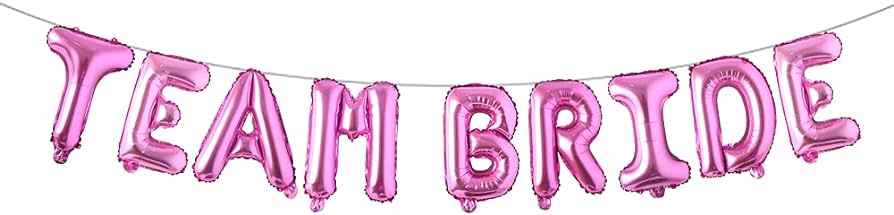 Photo 1 of 16 inch multicolor TEAM BRIDE Letter Foil Balloon Wedding Bridal Shower Engagement Hen Party Decor Bachelorette Party Supplies (L TEAM BRIDE PINK)