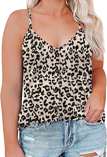 Photo 1 of DOLNINE Plus-Size-Tank-Tops for Women Button Down Sexy Sleeveless Cami Shirts SIZE 4X LARGE