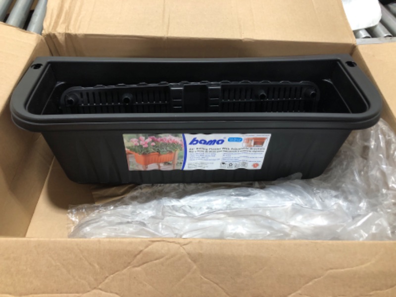 Photo 2 of 24" Adjustable Railing Planter, Black 24" Black