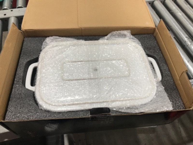 Photo 3 of 16.9x10 Inch,4.5 quart? Ceramic Casserole Dish with Lid, Large bakeware,Covered Rectangular Set, Lasagna pan Pans for Cooking, Baking dish With Lid for Dinner, Kitchen deep red oven extra dishes serving loaf toast bake bread stoneware 9x13x5 safe 4 inch… 