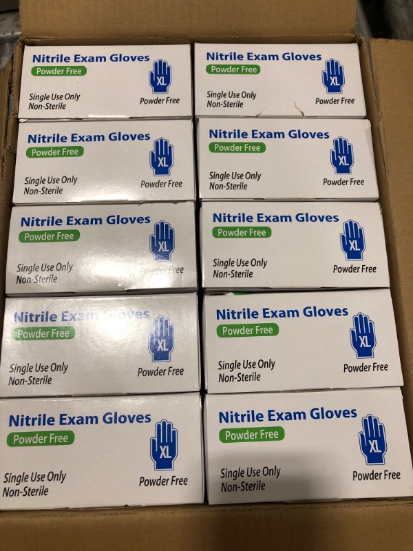 Photo 2 of Style Setter Powder-Free Nitrile Disposable Exam Gloves, Industrial Medical Examination, Latex Free Rubber, Non-Sterile, Food Safe, Ultra-Strong, Blue - Size Extra Large,100 Count(Pack of 10)