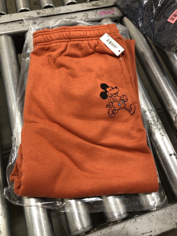 Photo 2 of Amazon Essentials Disney | Marvel | Star Wars Men's Fleece Sweatpant Large Coral Orange Mickey