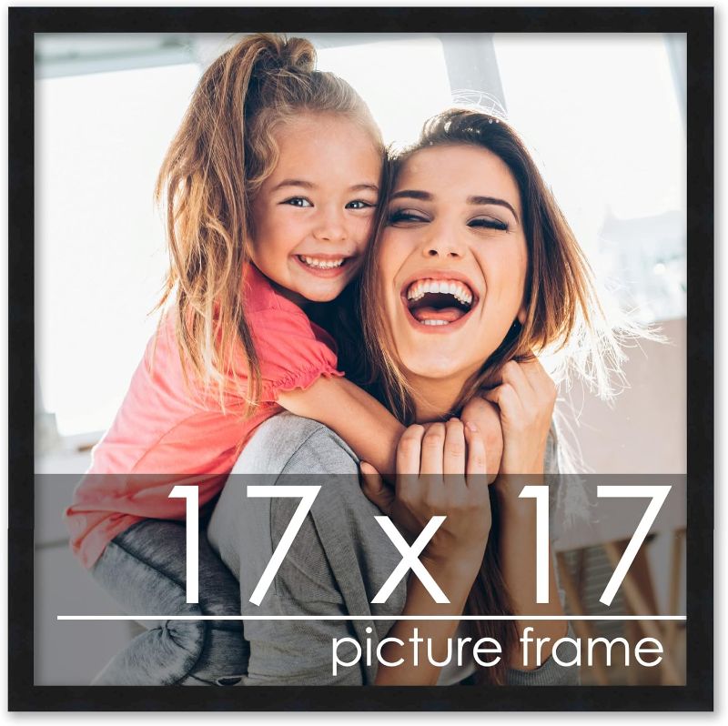 Photo 1 of 18 X 18'' Contemporary Black Wood Picture Square Frame
