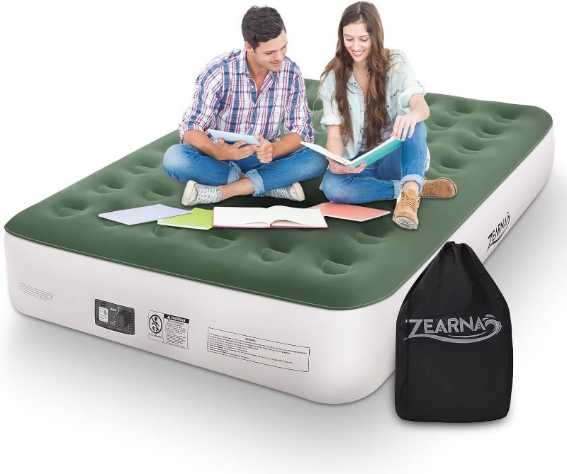 Photo 1 of Zearna Inflatable Air Mattress with Built in Pump 13 Inch for Tent Camping, Home Guest Bed - Adjustable Blow Up Mattress - Easy to Inflate (Queen Size) 80" L x 60" W x 13" T
