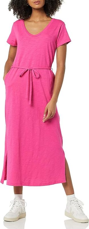 Photo 1 of Amazon Essentials Women's Short Sleeve Belted Midi T-Shirt Dress SIZE XS