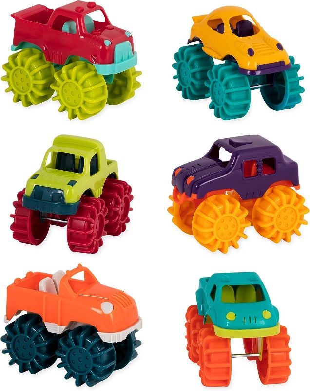 Photo 1 of Battat Mini Monster Trucks – Set of 6 Mini Trucks for Toddlers in Storage Bag for 2 years +
