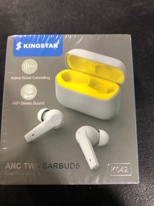 Photo 2 of Kingstar Wireless Earbuds for Android,Bluetooth 5.2 Earbuds with Microphone Active Noise canceling Ear Buds Touch Control LED Display Blue Tooth Headphone HiFi Stereo for iPhone USB-C Charging