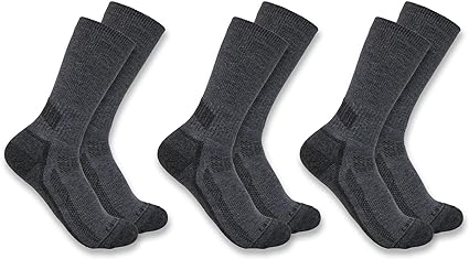 Photo 1 of Carhartt mens Men's Force Performance Work Socks 3 Pair Pack Large