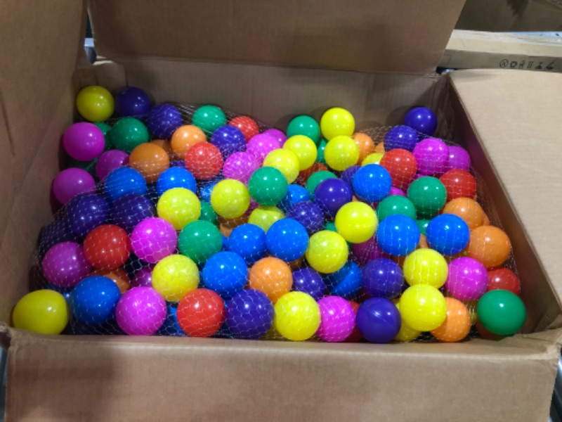 Photo 2 of Ball Pit Balls 500 pcs for Kids, Children Crush-Proproof Plastic Balls for Ball Pit with 7 Bright Colors, Safe and Non-Toxic, BPA Free, Baby Toddler Pit Balls with Storage Mash Bag (2.2inch)