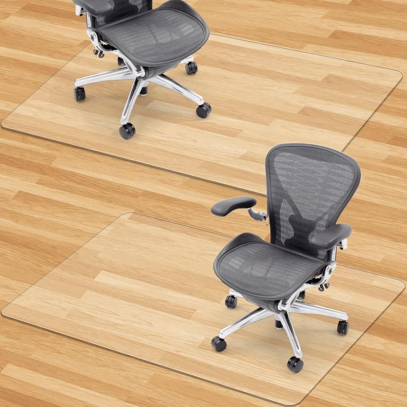 Photo 1 of Sycoodeal Crystal Clear Office Chair Mat 1/5 Inch Extra Thick Heavy Duty Floor Protector 48" x 36"  1 PCK