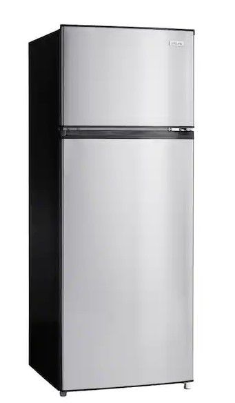 Photo 1 of 10.1 cu. ft. Top Freezer Refrigerator in Stainless Steel Look
