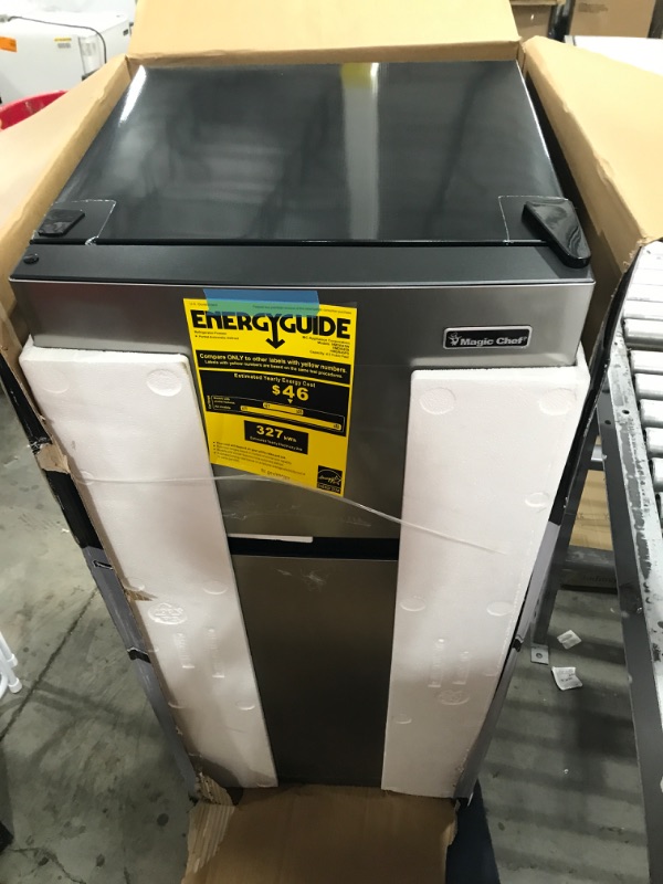 Photo 1 of 18.5 in. 4.5 cu.ft. 2-Door Mini Refrigerator in Platinum Steel with Freezer
