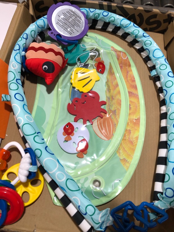 Photo 3 of Baby Einstein Sea Floor Explorers 2-in-1 Water Mat Portable Tummy Time Activity Play Gym Water Mat Activity Gym