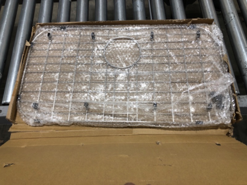 Photo 1 of Alonsoo 26" x 14" Kitchen Sink Grid and Sink Protectors, Stainless Steel Sink Grids for Bottom of Kitchen Sink Rear Drain with Corner Radius, Stainless Steel 26" x 14", Corner 3-1/2",Rear Drain