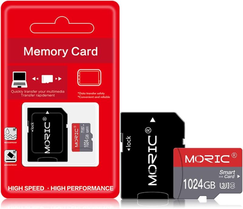 Photo 1 of 1TB Micro SD Card with Adapter Class 10 High Speed 1024GB Memory Card for Smartphone,Camera,Dash Cam,Tablet and Drone