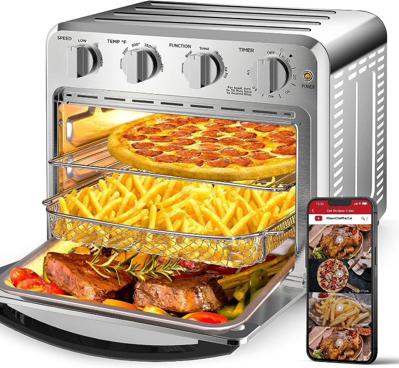 Photo 1 of Geek Chef Air Fryer Toaster Oven Combo,16QT Convection Ovens Countertop, 4 Slice Toaster, 9-inch Pizza, with Warm, Broil, Toast, Bake, Air Fry, Oil-Free, 100+ Online Video Recipes & Accessories
