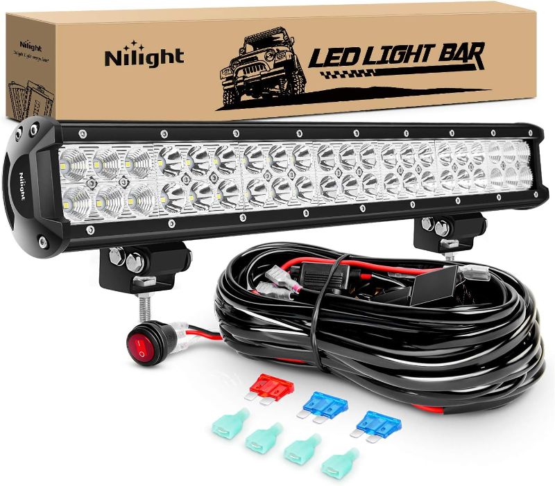 Photo 1 of Nilight - ZH006 LED Light Bar 20 Inch 126W Spot Flood Combo Led Off Road Lights with 16AWG Wiring Harness Kit-2 Lead