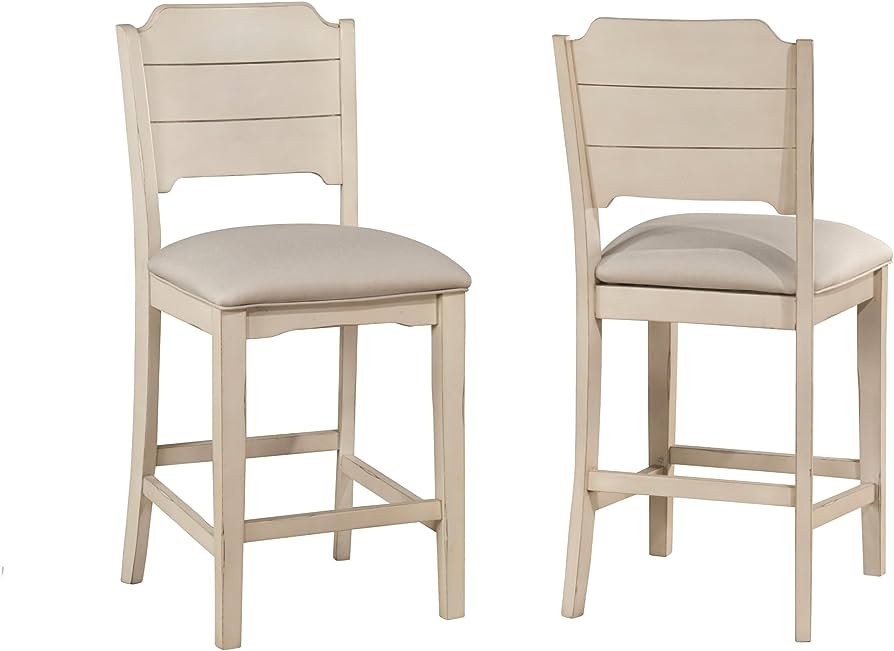 Photo 1 of  Hillsdale Furniture Clarion Wood Open Back Counter Height Stool in Sea White, SET OF 2