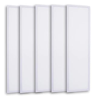 Photo 1 of LUMINOSUM LED Flat Panel Troffer 1x4 Foot 40W (80W Equivalent), Edge-Lit Drop Ceiling Light, Ultra-Thin, White Frame, Cool White 6000k, 5-Pack