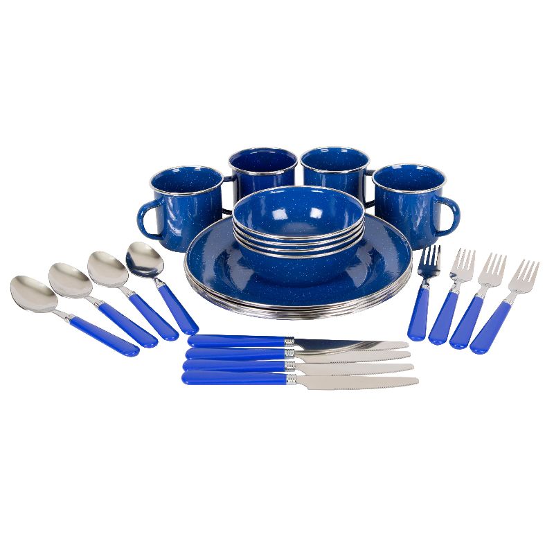 Photo 1 of  Stansport Camping Gear Enamel Camping Tableware Set 24 Pieces 192448 Model: 11220 