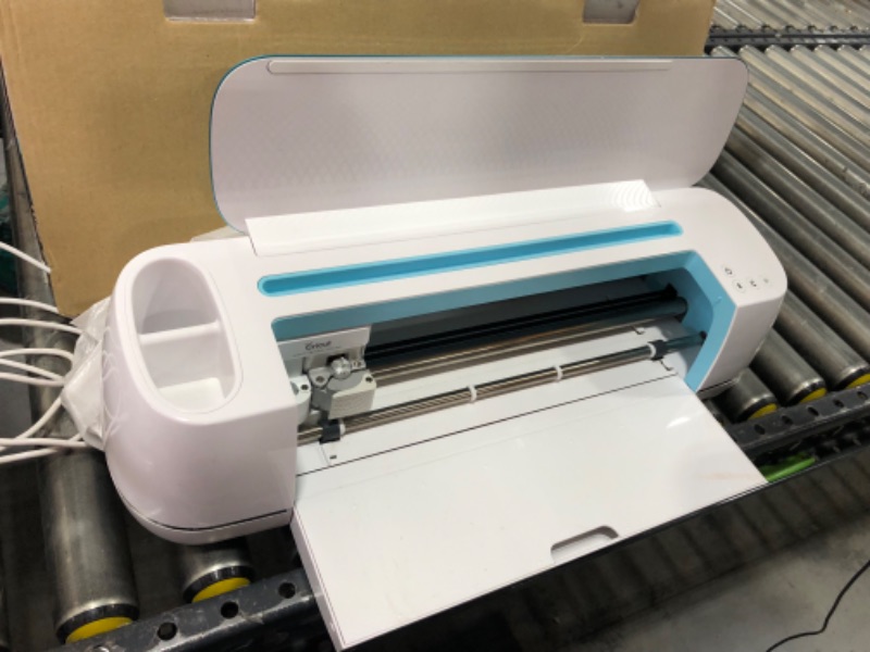 Photo 2 of Cricut Maker in Blue & Digital Content Library Bundle - Smart Cutting Machine - Cuts 300+ Materials, Home Decor & More, Bluetooth Connectivity, Compatible with iOS, Android, Windows & Mac