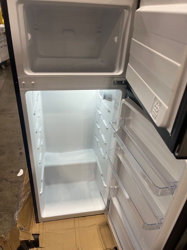 Photo 1 of 7.1 cu. ft. Top Freezer Refrigerator in Stainless Steel Look
