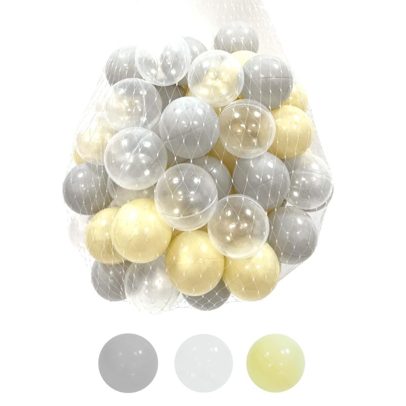 Photo 1 of 99JGDAX Baby Ball Pit Balls Babies 100 Pcs Play Plastic Crush Proof Balls for Kids Beige & Gray & Clear