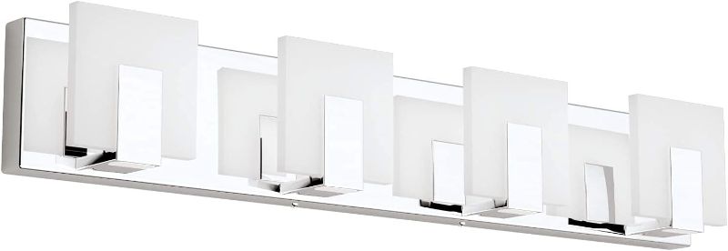 Photo 1 of Aipsun 4 Lights Modern LED Vanity Light for Bathroom Frosted White Acrylic Chrome Up and Down Bathroom Wall Light Fixtures Over Mirror(White Light 6000K)
