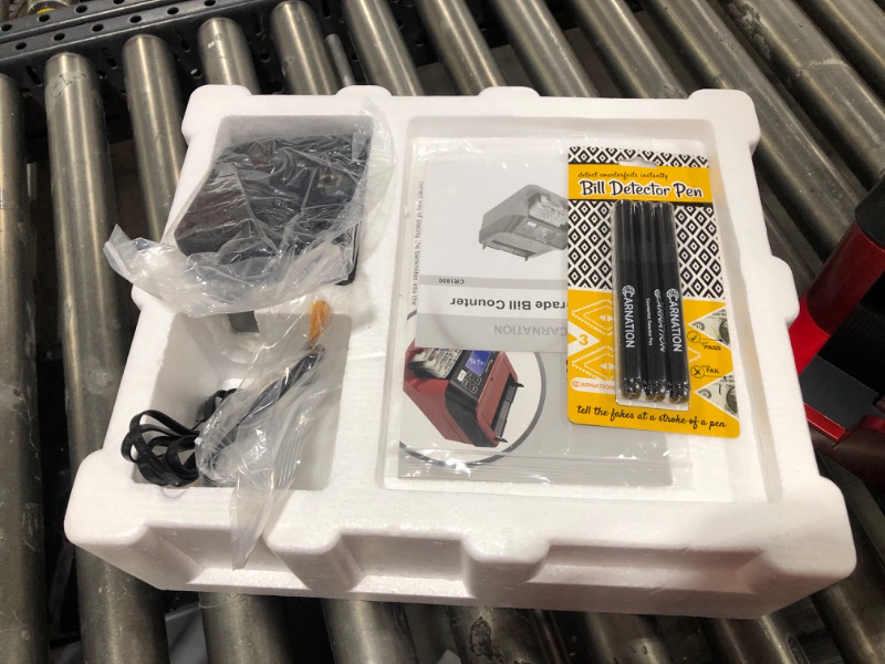 Photo 3 of CARNATION USA Cash Counter with Counterfeit Bill Detection - UV, Infrared, Magnetic, Metallic Thread, and Size Detection CR1800