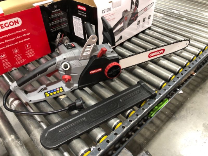 Photo 2 of Oregon CS1500 18-inch 15 Amp Self-Sharpening Corded Electric Chainsaw, with Integrated Self-Sharpening System
