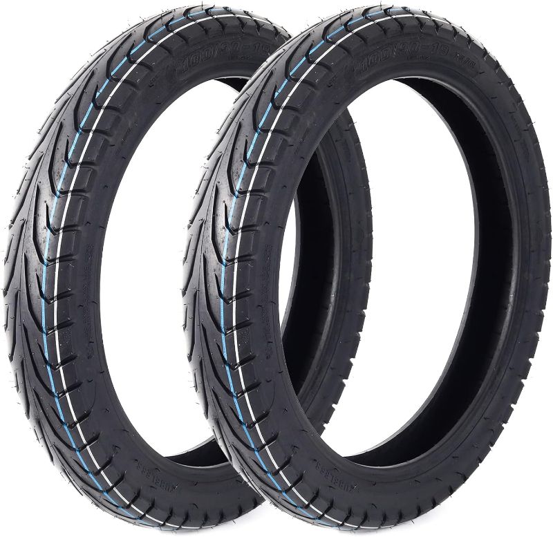 Photo 1 of (2-Pack) Front Motorcycle Tires 100/90-19 57h Black Wall, AR-PRO Replacement Motorcycle Tubeless Front Tires - Bias Ply for Higher Load Capacity - Street Tire Treads with Efficient Rain Grooves
