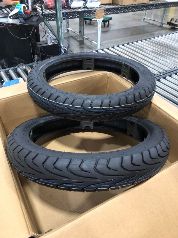 Photo 2 of (2-Pack) Front Motorcycle Tires 100/90-19 57h Black Wall, AR-PRO Replacement Motorcycle Tubeless Front Tires - Bias Ply for Higher Load Capacity - Street Tire Treads with Efficient Rain Grooves
