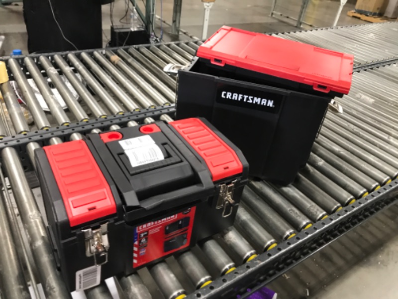 Photo 2 of **MISSING HANDLE** CRAFTSMAN 19-in. 3-in-1 Rolling Tool Box with Wheels, Red, Plastic, Lockable (CMST18614)