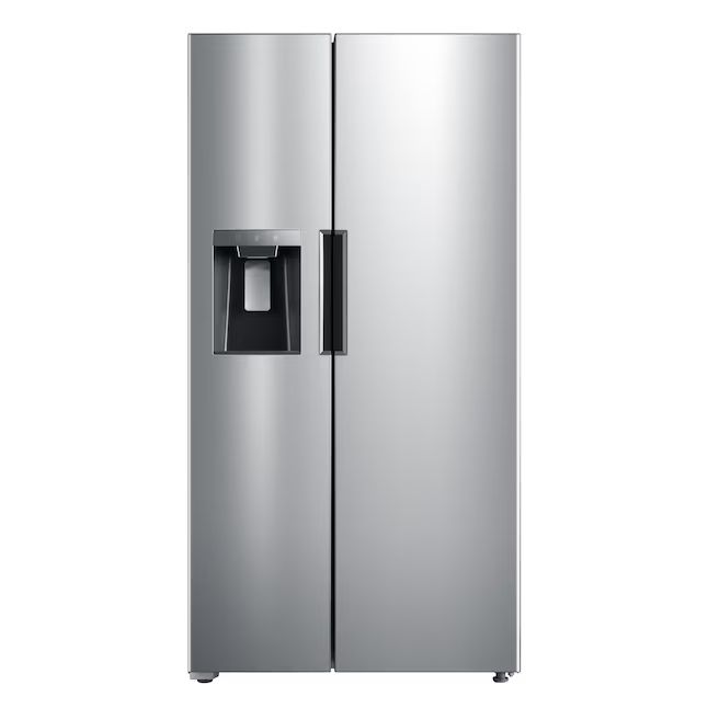 Photo 1 of Midea 26.3-cu ft Side-by-Side Refrigerator with Ice Maker (Stainless Steel)