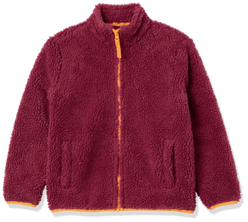 Photo 1 of Amazon Essentials Boys and Toddlers' Polar Fleece Lined Sherpa Full-Zip Jacket Large Maroon