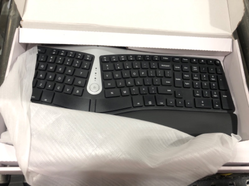 Photo 2 of Nulea Ergonomic Keyboard, Wired Split Keyboard with Pillowed Wrist and Palm Support, Featuring Dual USB Ports, Natural Typing Keyboard for Carpal Tunnel, Compatible with Windows/Mac