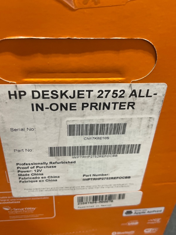 Photo 5 of HP DeskJet 2752 All-in-One Color Inkjet Printer Scanner and Copy with Mobile Printing, Wireless Printers for Home and Office, Instant Ink Ready, Dual-Band WiFi, 8RK11A (Renewed)
