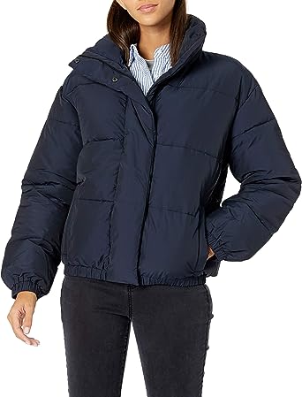 Photo 1 of Amazon Essentials Women's Relaxed-Fit Mock-Neck Short Puffer Jacket (Available in Plus Size) (Previously Daily Ritual)