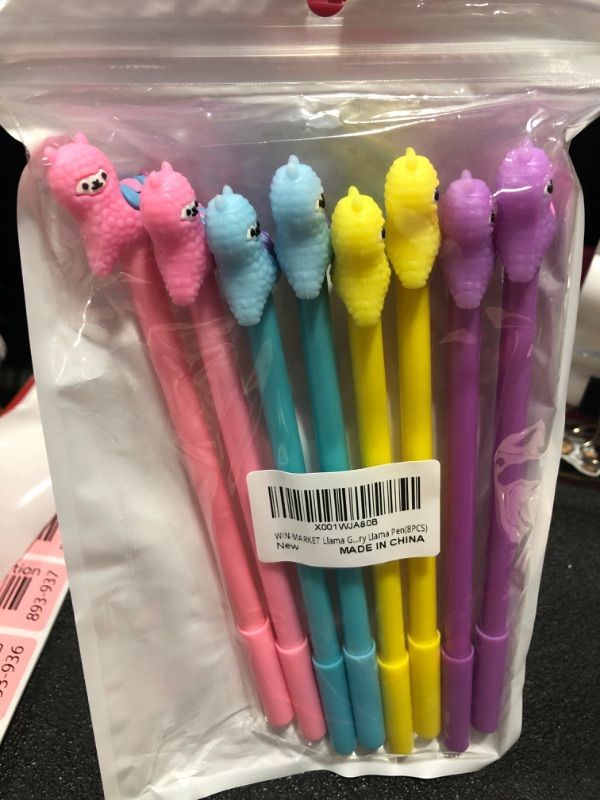 Photo 1 of WIN-MARKET Llama Gel Pens Fashion Cute Colorful Kawaii Lovely Cartoon Animal Sheep Alpaca Pen Black Gel Ink Rollerball Pens Office School Stationery Llama Pen(8PCS)
