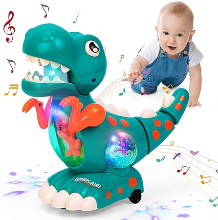 Photo 1 of Highttoy 1 year old boy girl toy musical toys dinosaur crawling toy baby 9 12 18 months interactive dinosaur toy with music and lights gift child 1 2 3 years
