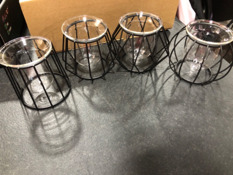 Photo 1 of 4 pack of black metal retro candle/tea light holders