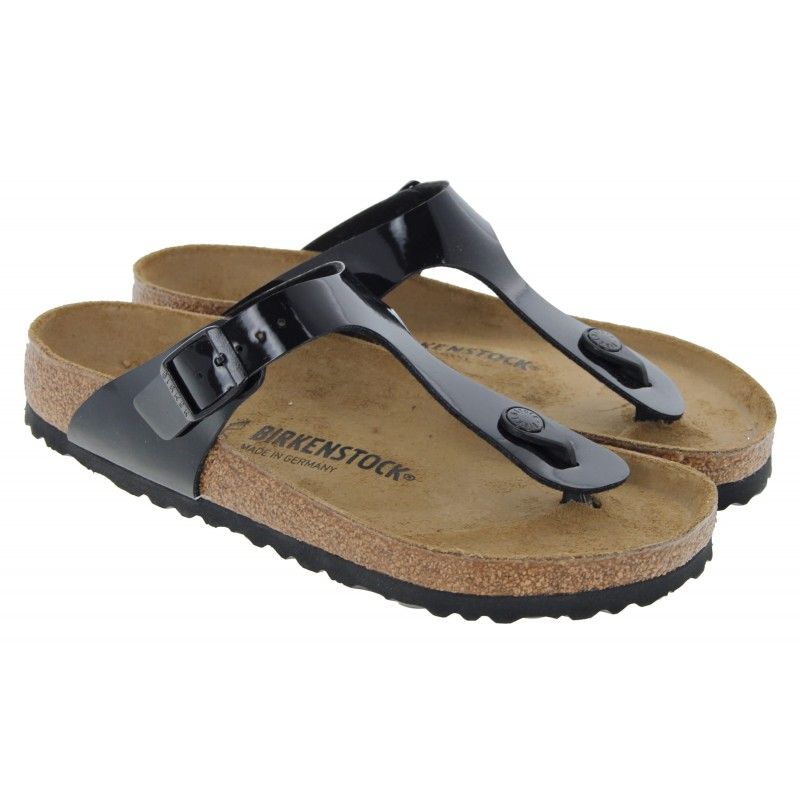 Photo 1 of Birkenstock Gizeh Mules - Birko-Flor Patent in black size 39
