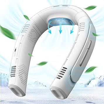 Photo 1 of ICEBIRDS Portable Air Conditioner Neck Fan Semiconductor Cooling Bladeless Fan ?6000mAh Rechargeable Battery Operated Hanging Personal Fan, 3 Speeds, Leafless Fan for Outdoor Indoor
