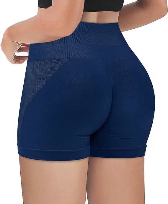 Photo 1 of keriffe Womens Biker Shorts High Waist Seamless Scrunch Butt Lifting Gym Workout Yoga Athletic Shorts SIZE M 