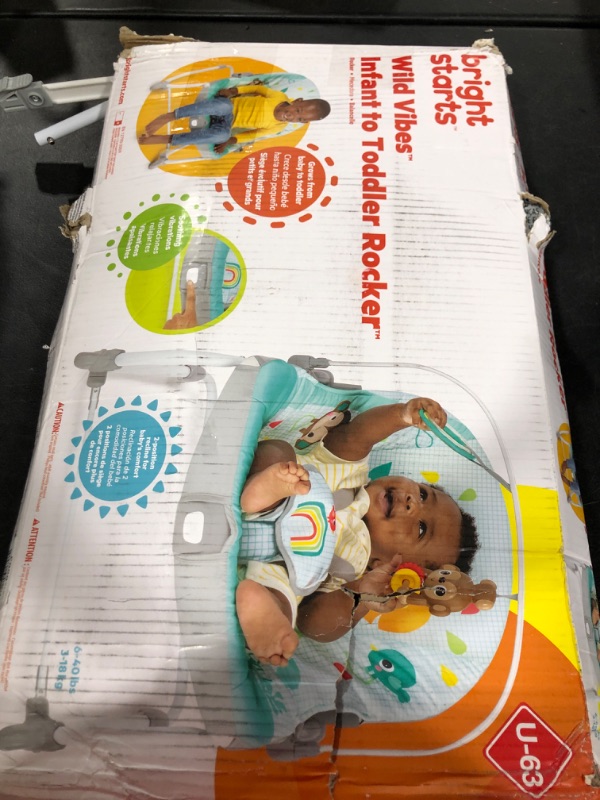 Photo 2 of Bright Starts Wild Vibes Infant to Toddler Rocker with Vibrations, Unisex, Newborn +