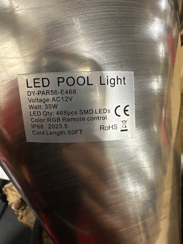 Photo 1 of 12V LED Pool Light 50FT, 10 Inch Color Changing Pool Light Bulb for Inground Pool, Underwater Swimming Pool Spa Light Replacement Compatible with pentair Pool Fixtures