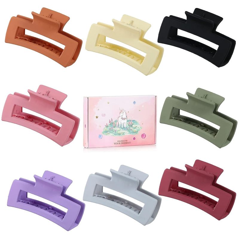 Photo 1 of 
Jomyfant Hair Claw Clips for Women, Square Claw Clips for Women Girls Ladies Fashion Hair Accessories 8 PCS